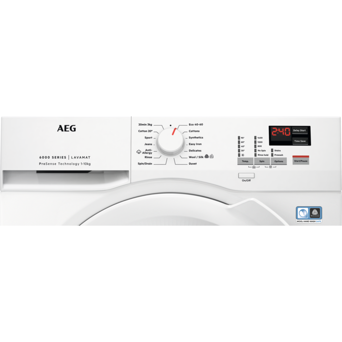 AEG L6FBK141B 10kg 1400 rpm Washing Machine in White REFURBISHED