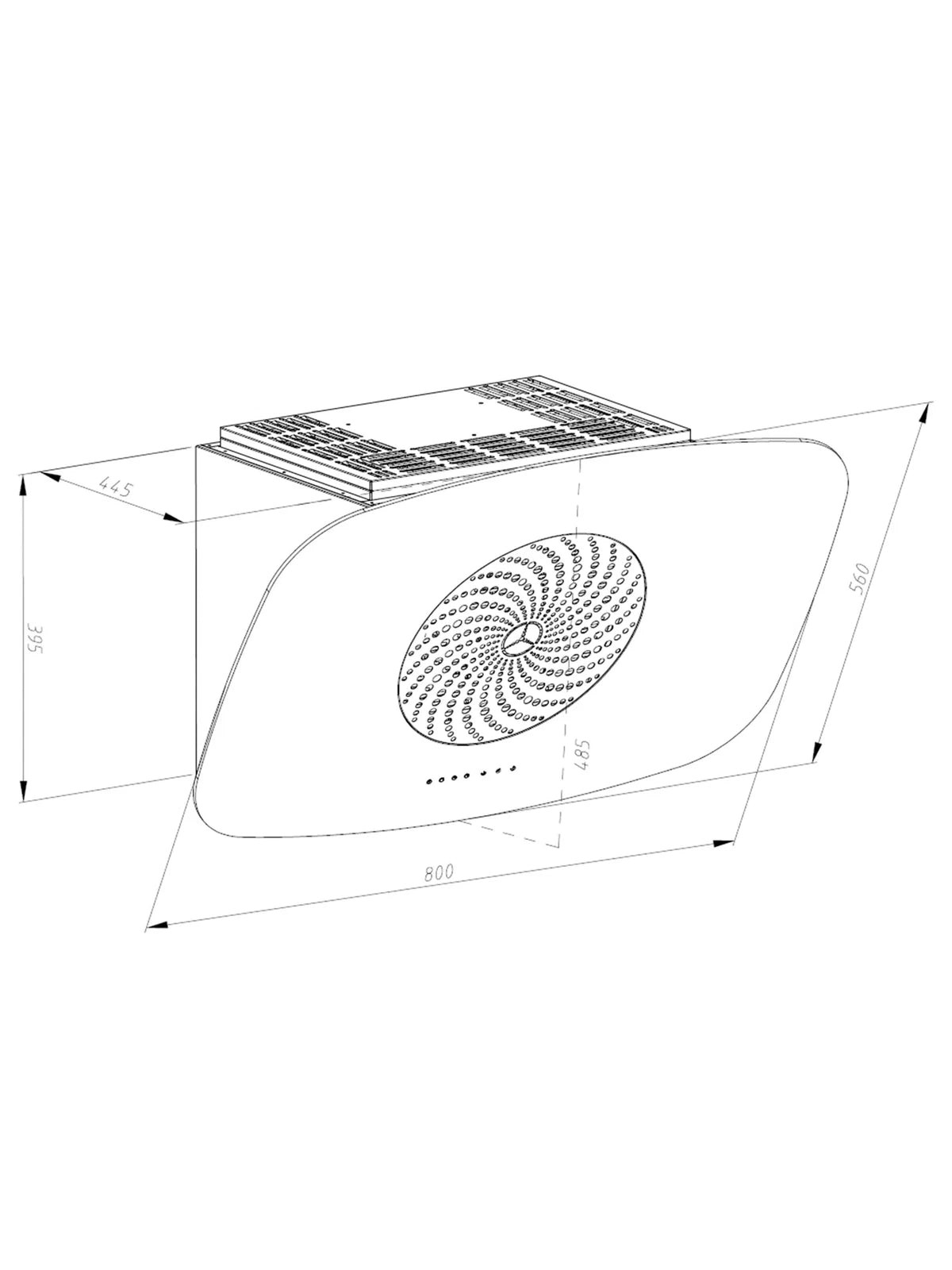 Cata ICONCIRC80 80cm Angled Curved Vortex Cooker Hood Black & Stainless Steel