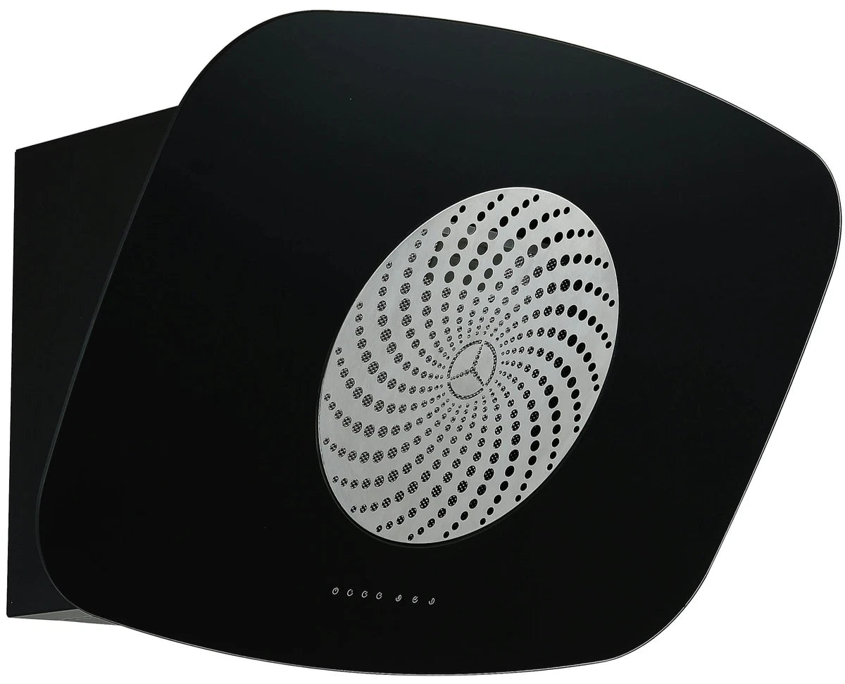 Cata ICONCIRC80 80cm Angled Curved Vortex Cooker Hood Black & Stainless Steel