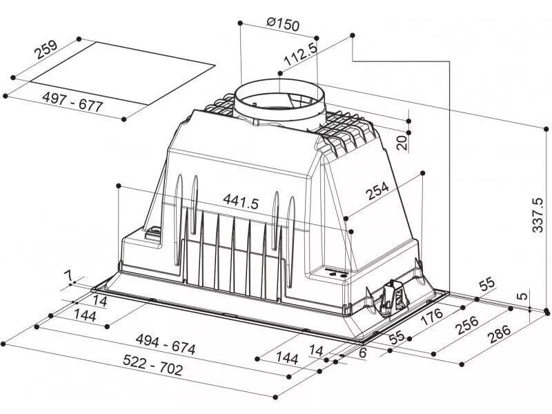 Faber Inka Plus HCS X 70cm Canopy Hood in Stainless Steel