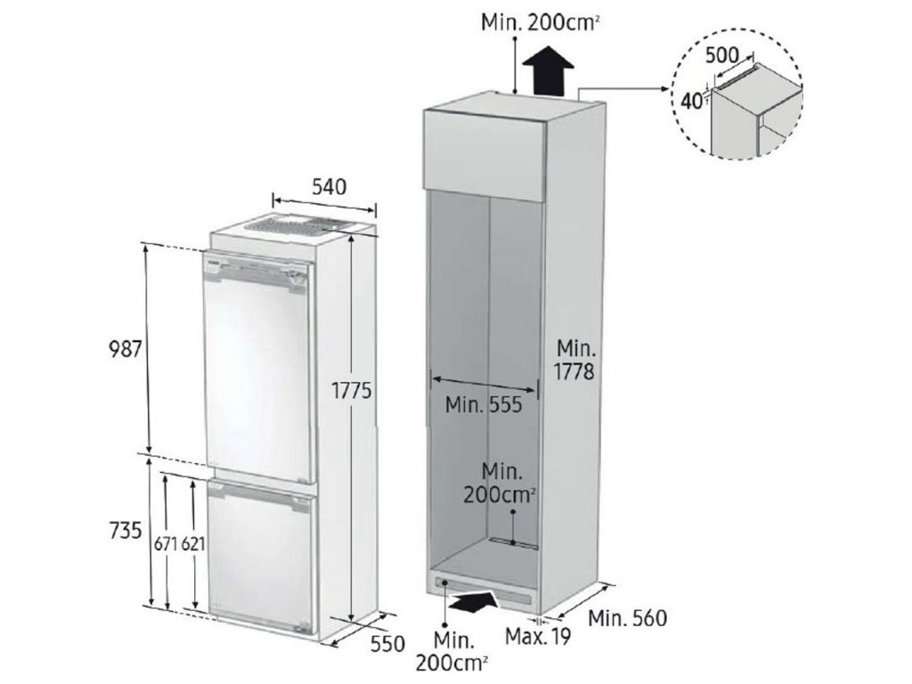 Samsung BRR29600EWW Larder Fridge Integrated GRADE A