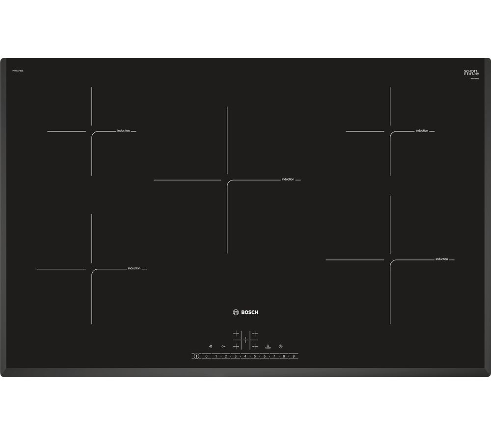 Bosch PIV851FB1E Induction Hob 80cm 5 Zone in Black
