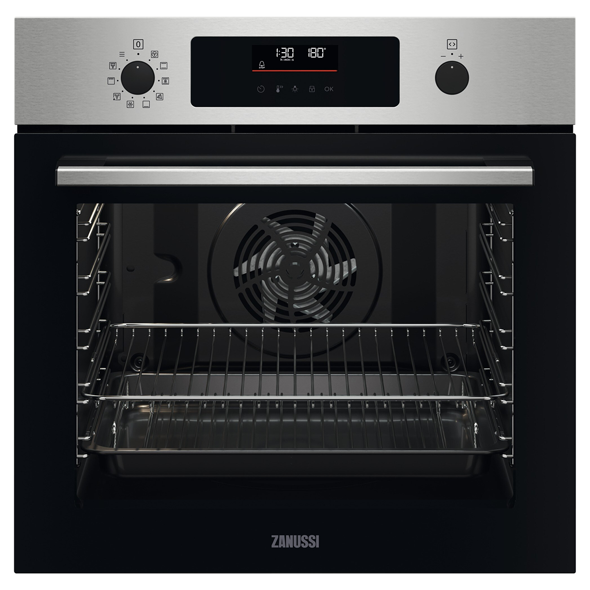 Zanussi ZOPNX6XN Single Oven Electric Built In in Stainless Steel GRADE B