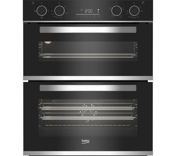 Beko BBXTF25300X Double Oven Built Under Electric in Black & Silver GRADE A