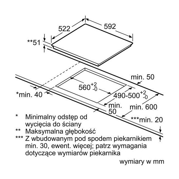 Bosch PXE651FC1E Induction Hob 60cm 4 Zone in Black