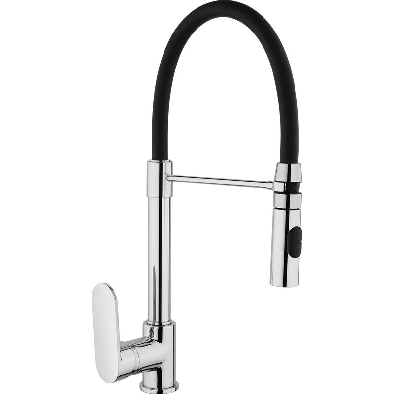 Franke 115.0567.555 Merano Pull Out Kitchen Tap in Chrome and Black