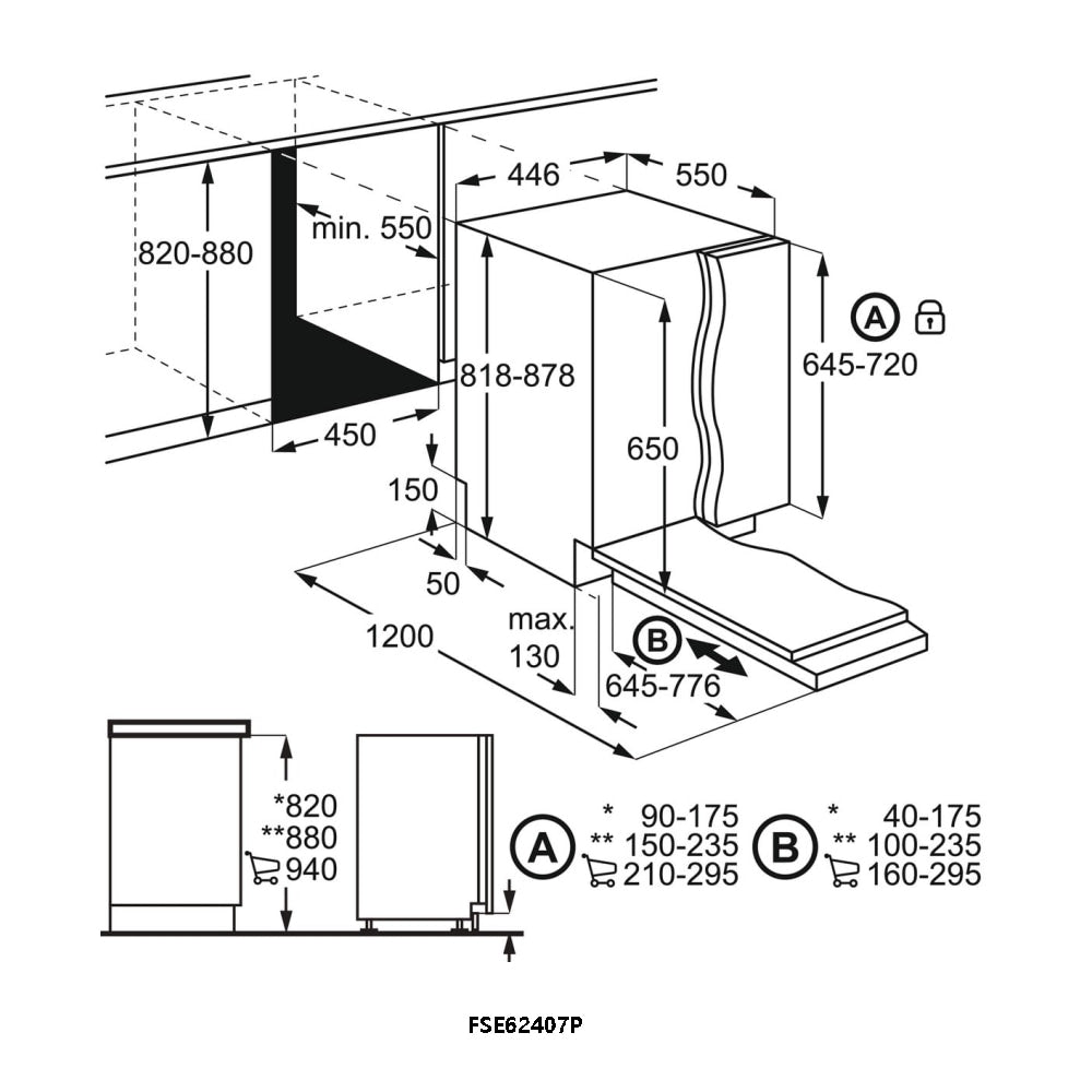 AEG FSE62407P Slimline Dishwasher Integrated 9 Place AirDry GRADE A