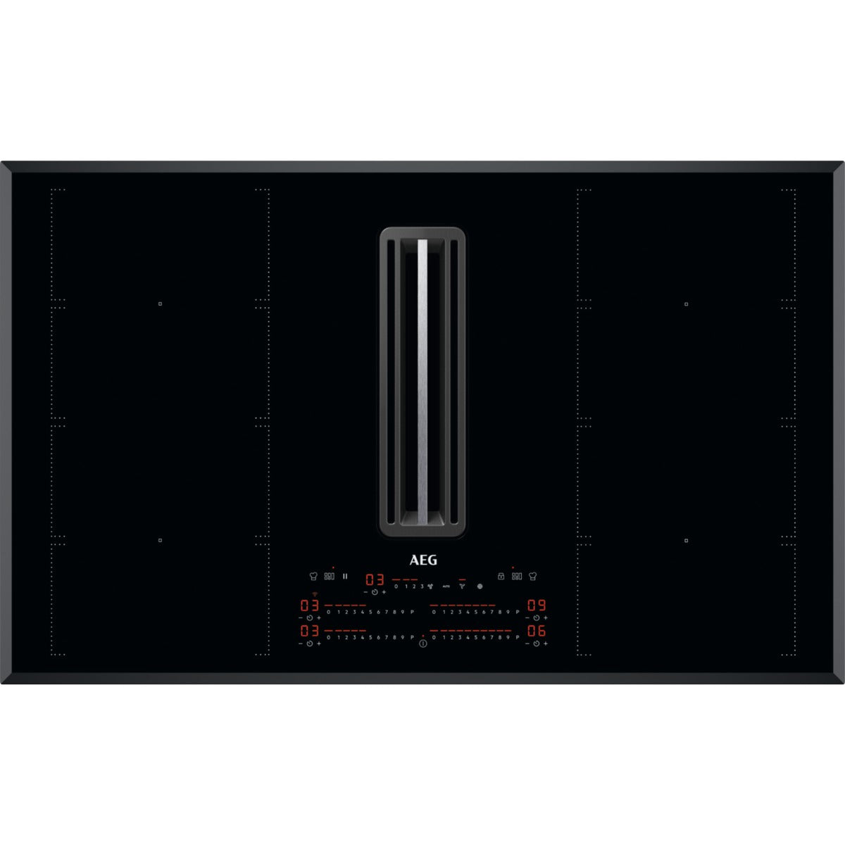 AEG CDE84779FB Induction Hob 83cm Ducted with Integrated Extractor Black