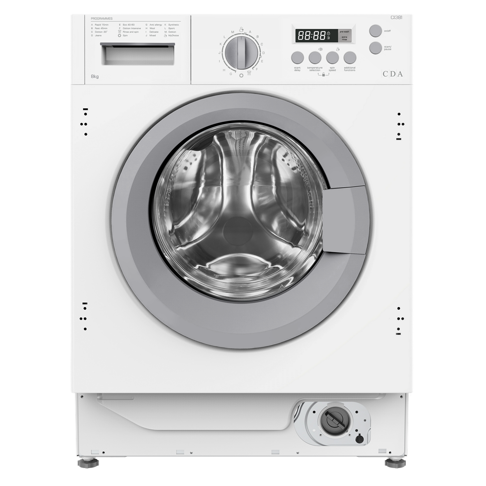 CDA CI381 8kg 1400 rpm Fully Integrated Washing Machine in White GRADE B