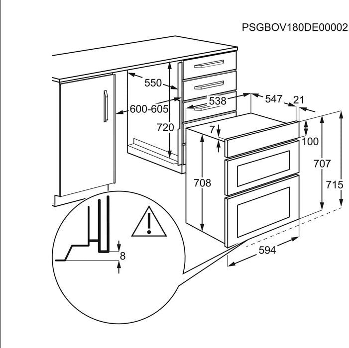 Zanussi ZPHNL3X1 Double Oven Built Under in Stainless Steel GRADE A