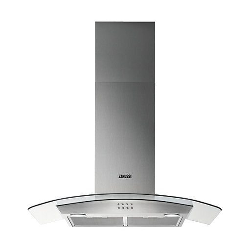Zanussi ZHC92352X Chimney Hood 90cm with Curved Glass in Stainless Steel