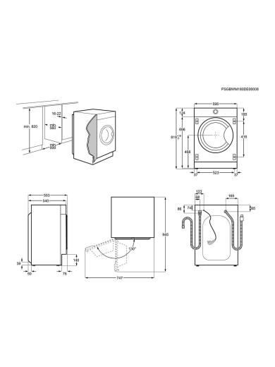 Zanussi Z716WT83BI Washer Dryer Integrated 7kg + 4kg 1550 rpm GRADE A