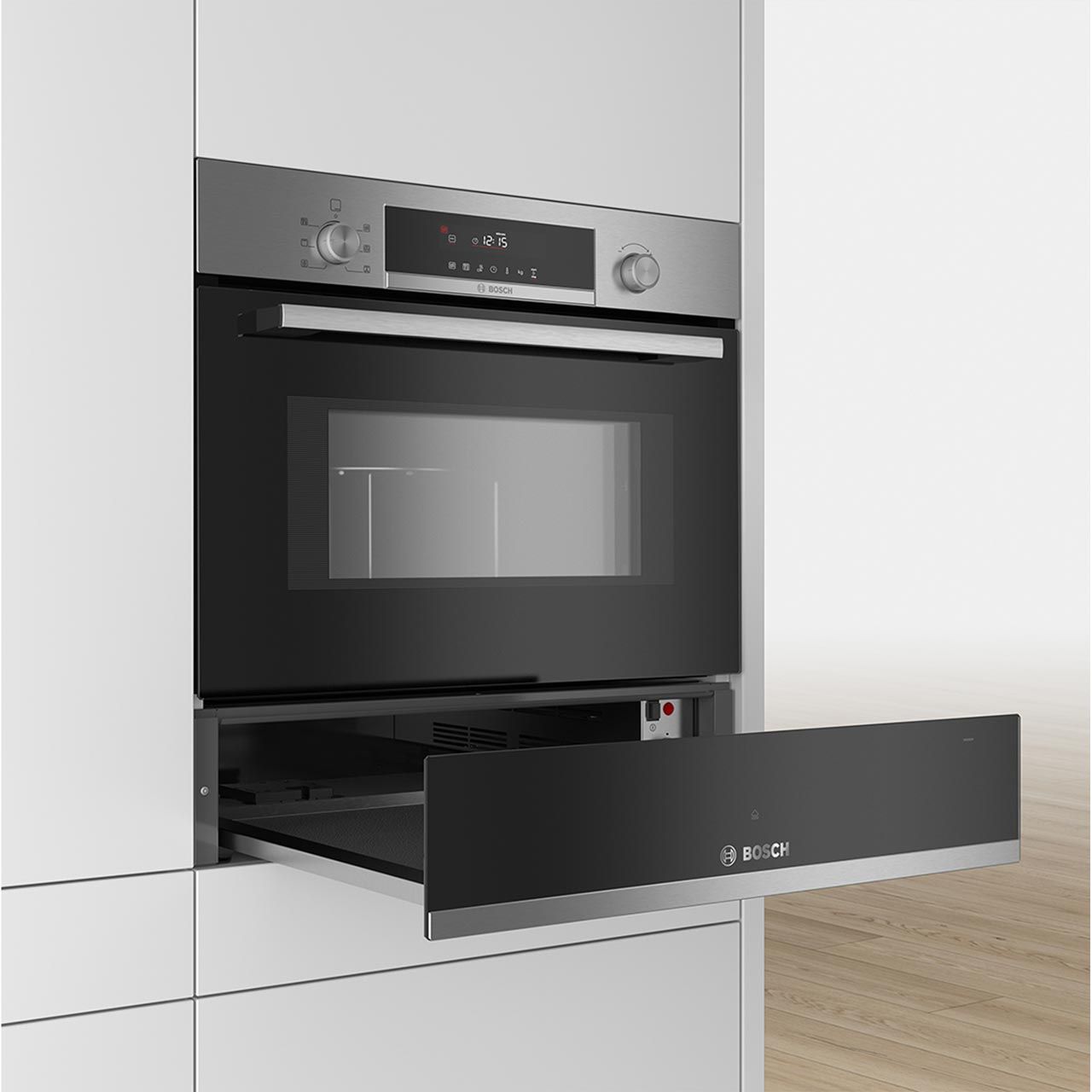Bosch BIC510NS0B 14cm Warming Drawer in Black & Stainless Steel GRADE B