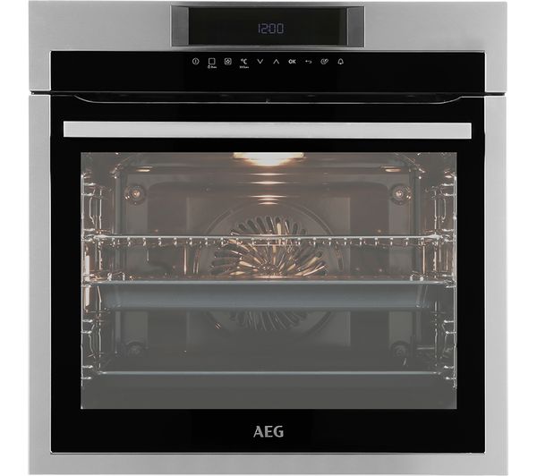 AEG BPE742320M Single Oven Electric Built in Pyrolytic Stainless Steel Refurbished