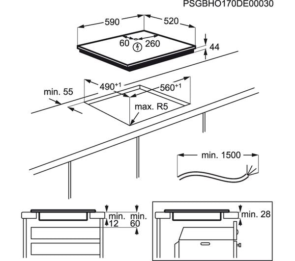 AEG IKE64441FB Induction Hob 4 Zone 60cm in Black