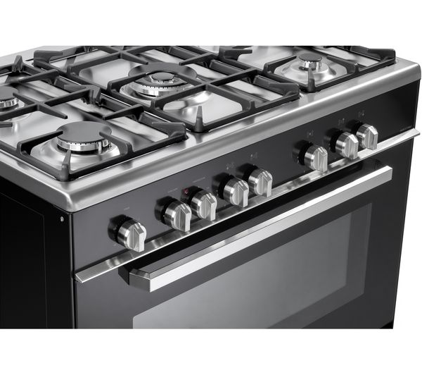 Kenwood CK306 Range Cooker 90cm Dual Fuel in Black and Chrome
