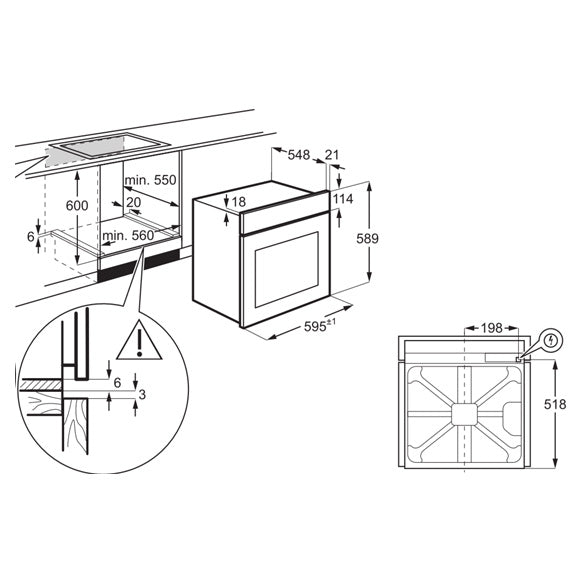 Zanussi ZOCNX3XL Single Oven Side Opening Electric in Stainless Steel