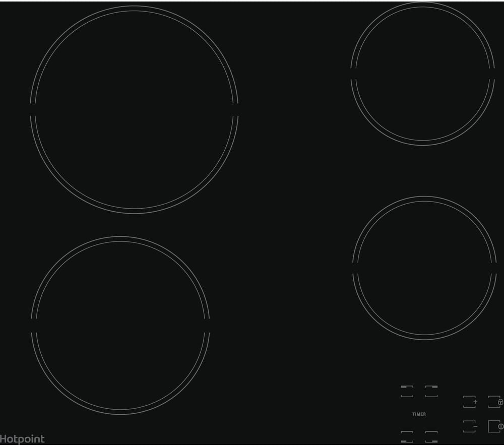 Hotpoint HR651CH Ceramic Hob 60m 4 Zone in Black