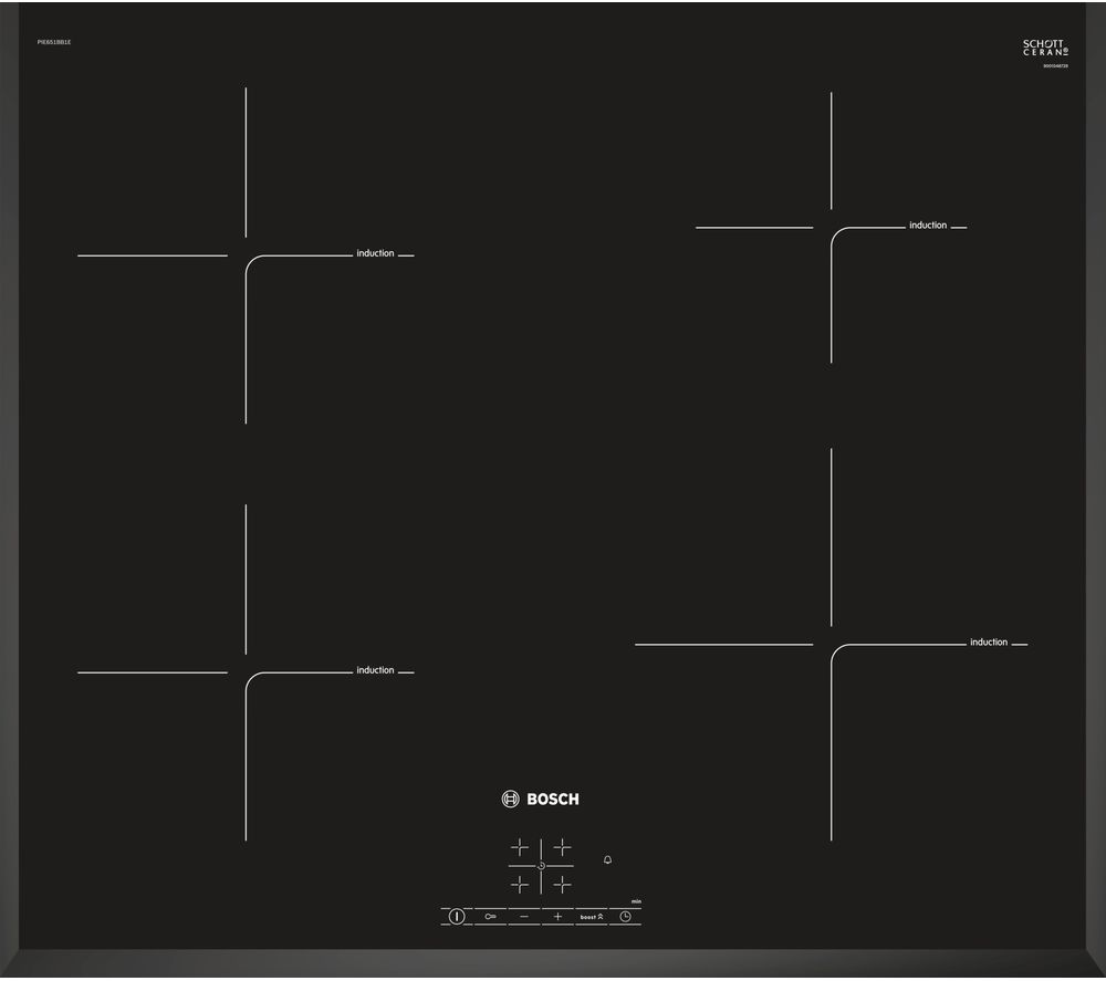 Bosch PIE651BB1E Induction Hob 60cm 4 Zone in Black