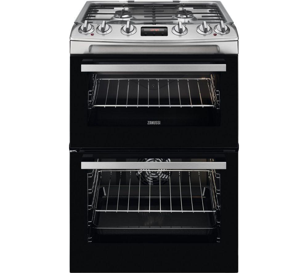 Zanussi ZCK66350XA Cooker 60cm Dual Fuel Stainless Steel GRADE B
