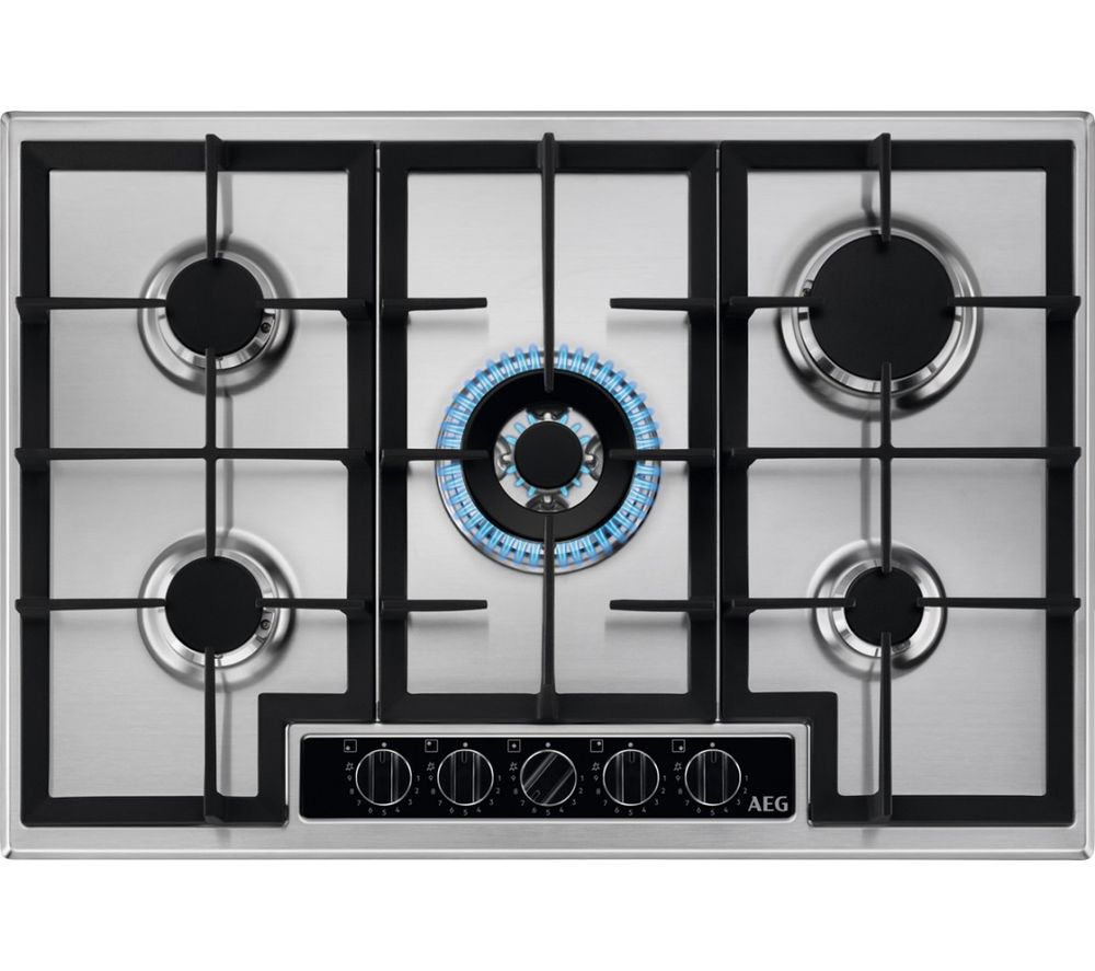 AEG HGB75420YM Gas Hob 75cm with 5 Burner in Stainless Steel