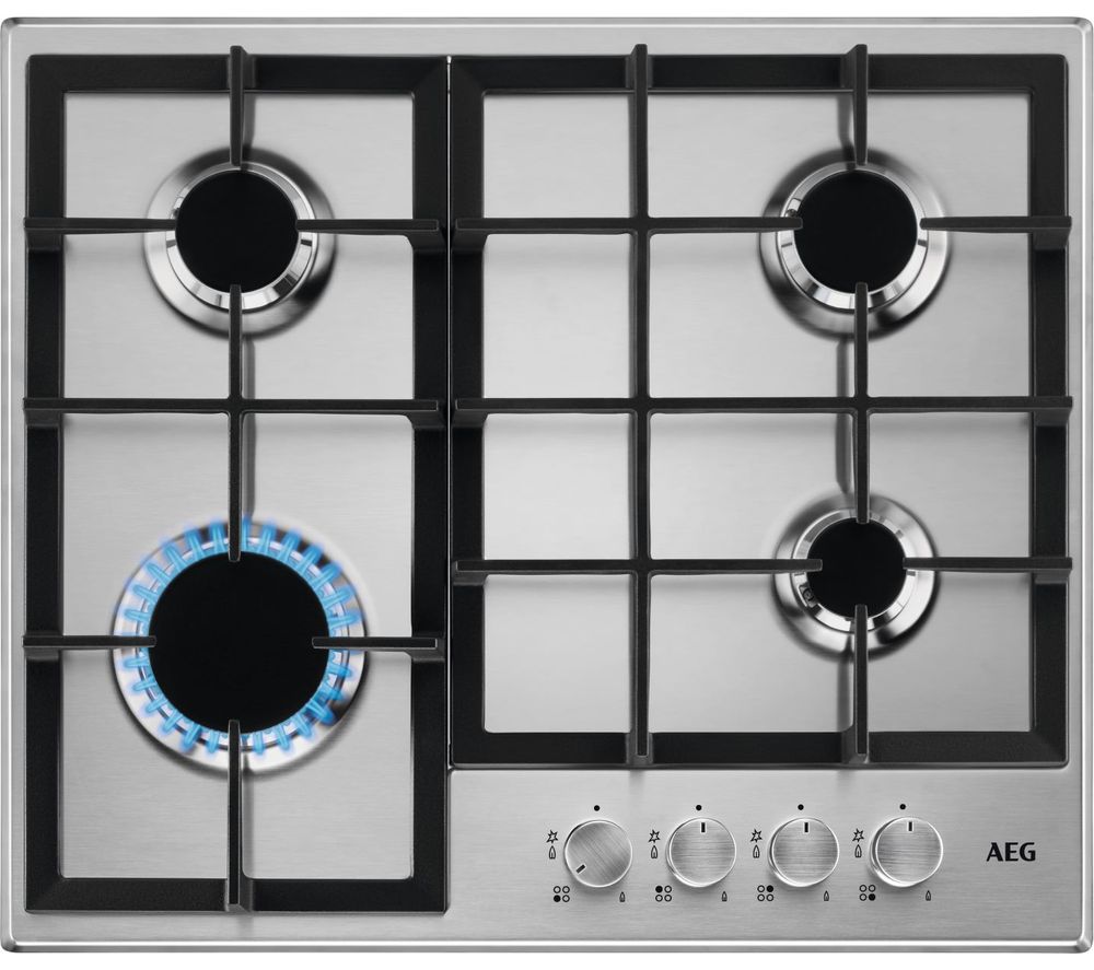 AEG HGB64200SM Gas Hob 60cm 4 Burner in Stainless Steel