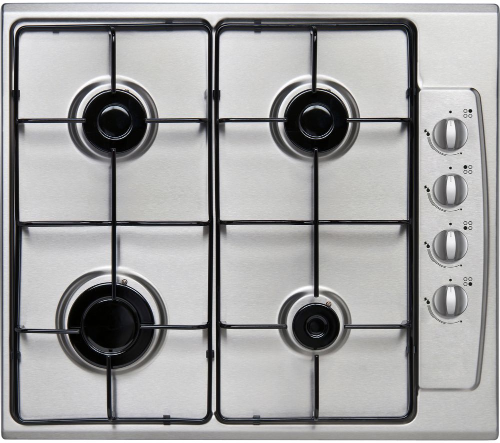 Essentials CGHOBX21 Gas Hob 60cm 4 Burner Stainless Steel