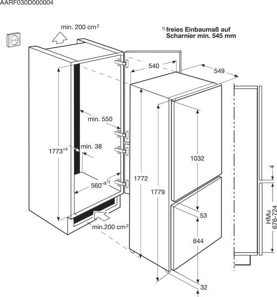 Zanussi ZBB28441SA Fridge Freezer Integrated 70:30 Low Frost REFURBISHED